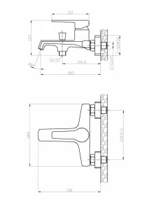 INVENA - Vaňová batéria FIRA čierna BW-71-004-V