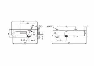 INVENA - Vaňová batéria KALITEA čierna BW-72-004-V