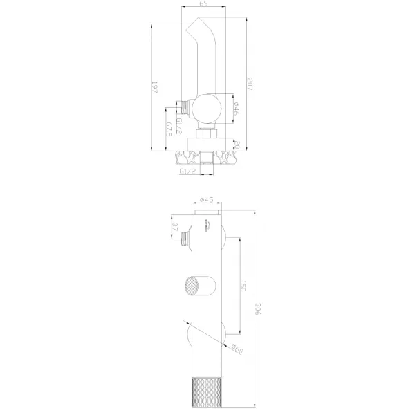 INVENA - Vaňová batéria MOONLIGHT čierna/ružové zlato BW-77-014-V