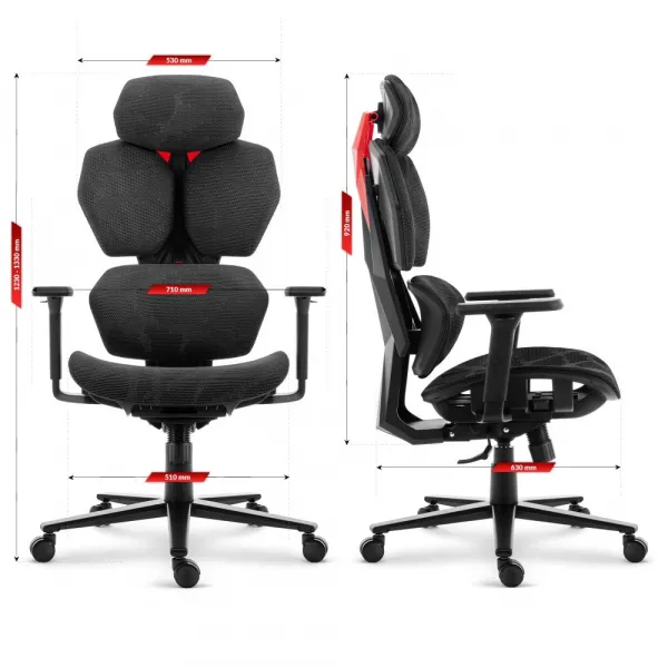 Ergonomickátextilnáotočnákancelárskastolička-HC-1010Black