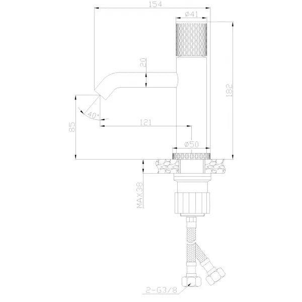 INVENA - Umývadlová batéria MOONLIGHT čierna/ružové zlato BU-77-014-V