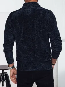 Sveter na zips pre pánov modrý