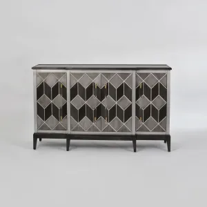 LivinHill Komoda Stilig ST504 152 cm z masivu šedá/zlatá