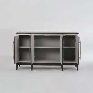 LivinHill Komoda Stilig ST504 152 cm z masivu šedá/zlatá