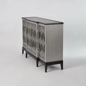 LivinHill Komoda Stilig ST504 152 cm z masivu šedá/zlatá