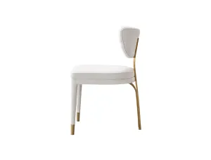 LivinHill Designová čalouněná jídelní židle Modig zlatá/bílá