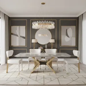 LivinHill Designová čalouněná jídelní židle Modig zlatá/bílá