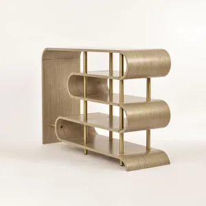 LivinHill Designový konzolový stolek Stilig ST962 122 cm béžový/zlatý