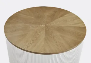 LivinHill Konferenční stolek Stilig ST580 80 cm z masivu ecru/jilm