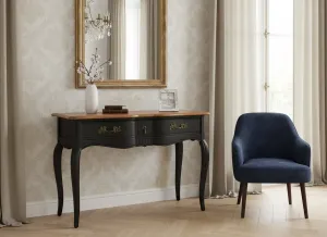 LivinHill Konzolový stolek Venero 110 cm z masivu černý/hnědý