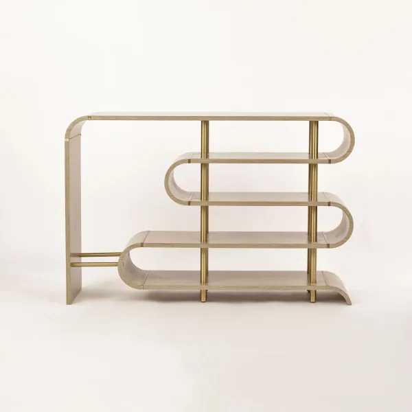 LivinHill Designový konzolový stolek Stilig ST962 122 cm béžový/zlatý