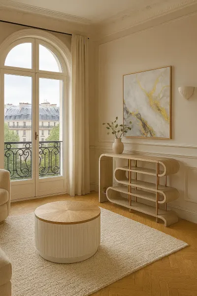 LivinHill Designový konzolový stolek Stilig ST962 122 cm béžový/zlatý