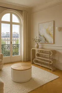 LivinHill Designový konzolový stolek Stilig ST962 122 cm béžový/zlatý