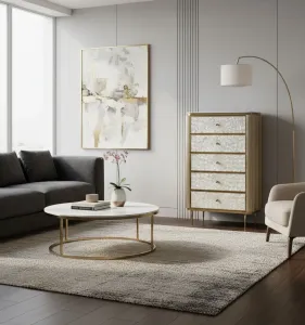 LivinHill Komoda Stilig ST911 80 cm slonovinová/zlazá