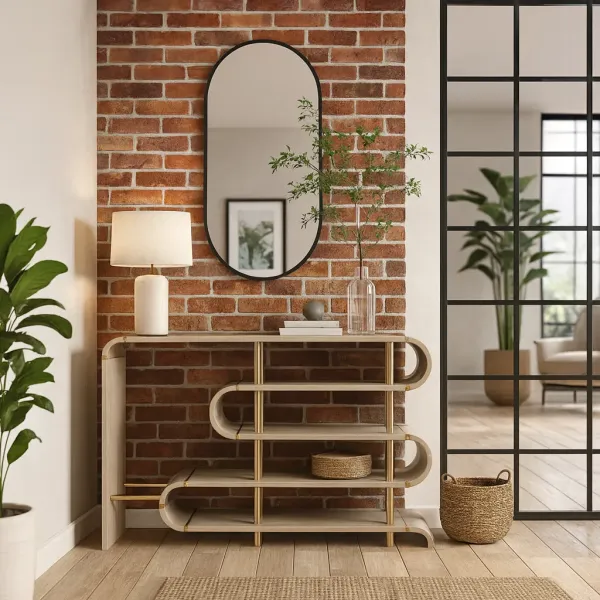 LivinHill Designový konzolový stolek Stilig ST962 122 cm béžový/zlatý