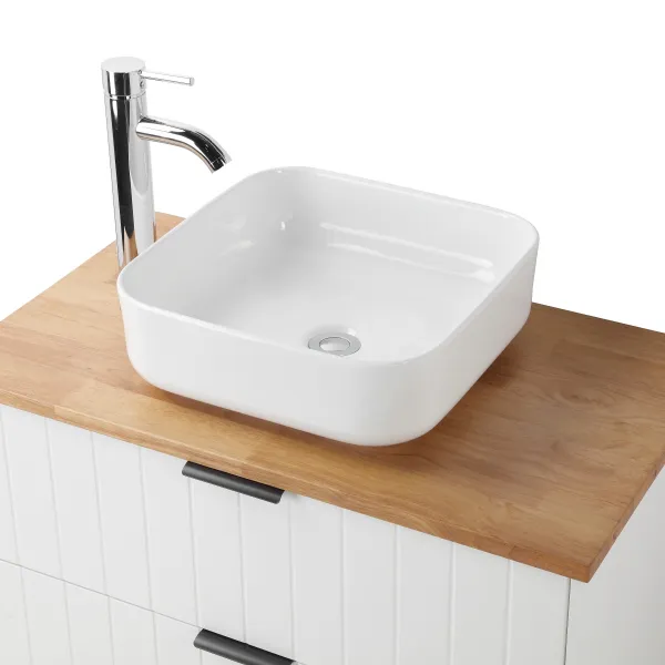 Závesná skrinka pod umývadlo Houseland Velora s doskou 80 cm biela/dub