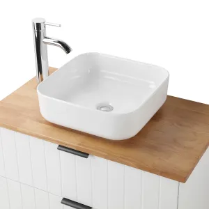 Závesná skrinka pod umývadlo Houseland Velora s doskou 80 cm biela/dub
