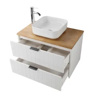 Závesná skrinka pod umývadlo Houseland Velora s doskou 80 cm biela/dub