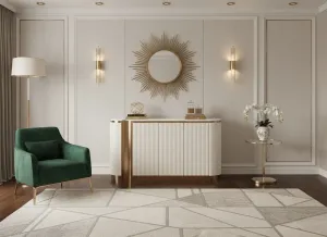LivinHill Komoda Stilig ST917 158 cm ecru/zlatá/mramor