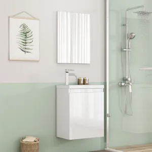 Závesná skrinka s umývadlom Houseland Elara 40 cm biela