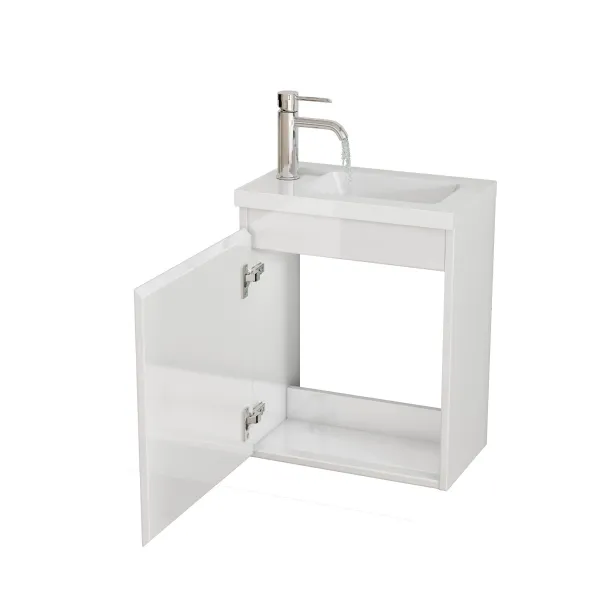 Závesná skrinka s umývadlom Houseland Elara 40 cm biela