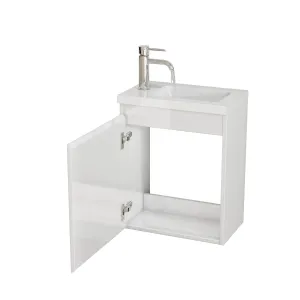 Závesná skrinka s umývadlom Houseland Elara 40 cm biela
