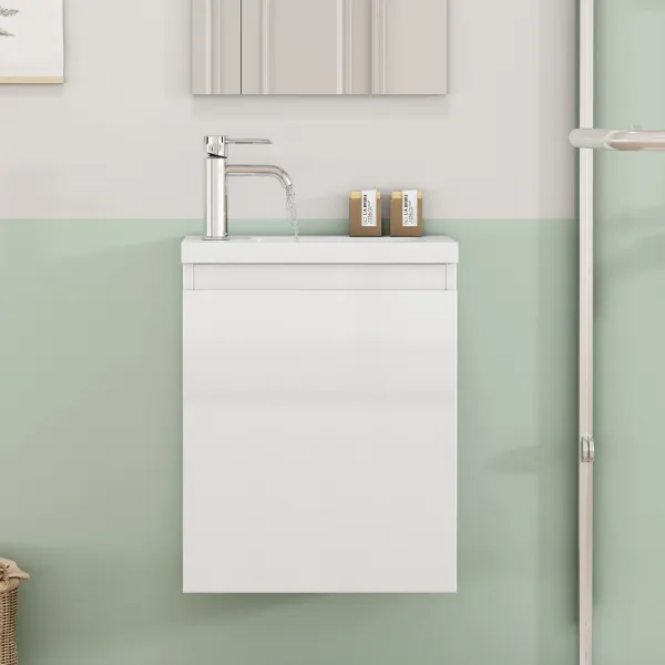 Závesná skrinka s umývadlom Houseland Elara 40 cm biela