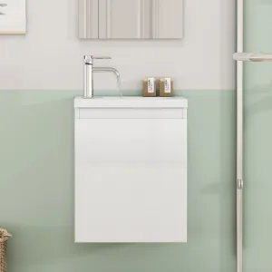 Závesná skrinka s umývadlom Houseland Elara 40 cm biela
