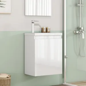 Závesná skrinka s umývadlom Houseland Elara 40 cm biela