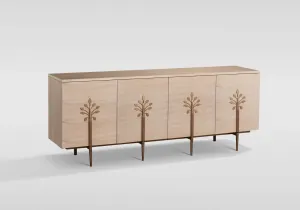 LivinHill Komoda Stilig ST307 180 cm dub bílý/zlatá