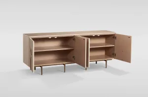 LivinHill Komoda Stilig ST307 180 cm dub bílý/zlatá