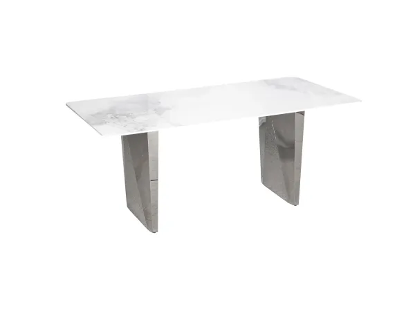 LivinHill Jídelní stůl Modig 200 cm stříbrný/mramor