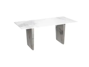 LivinHill Jídelní stůl Modig 200 cm stříbrný/mramor