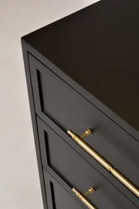 LivinHill Noční stolek Hamilton 60 cm z masivu černý