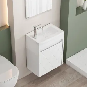Závesná skrinka s umývadlom Houseland Mavon 40 cm biela