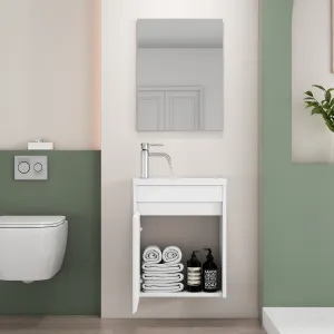 Závesná skrinka s umývadlom Houseland Mavon 40 cm biela