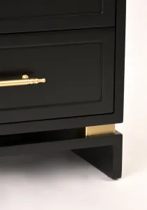 LivinHill Noční stolek Hamilton 60 cm z masivu černý