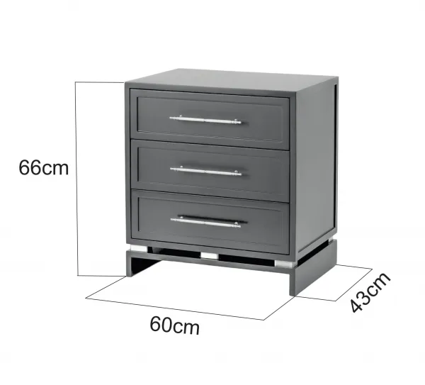 LivinHill Noční stolek Hamilton 60 cm z masivu černý