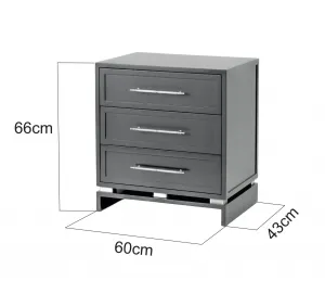 LivinHill Noční stolek Hamilton 60 cm z masivu černý