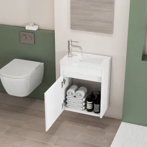 Závesná skrinka s umývadlom Houseland Mavon 40 cm biela