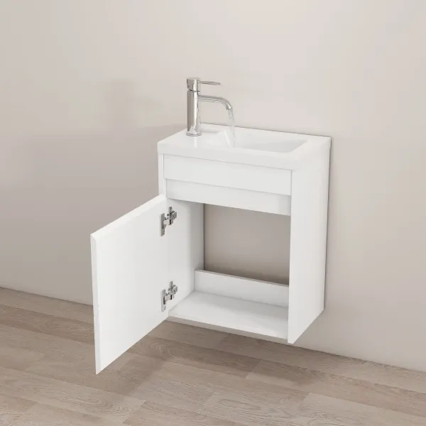Závesná skrinka s umývadlom Houseland Mavon 40 cm biela
