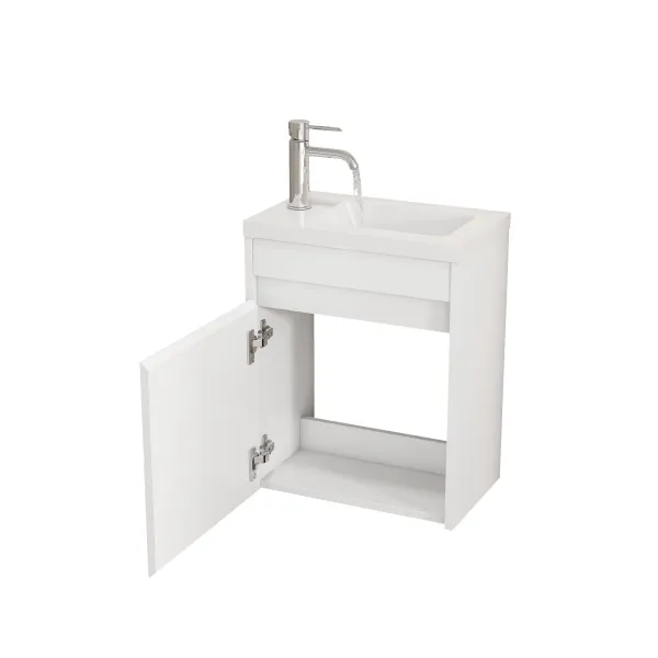 Závesná skrinka s umývadlom Houseland Mavon 40 cm biela