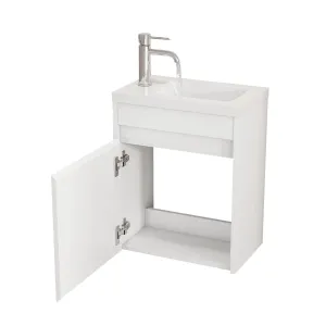Závesná skrinka s umývadlom Houseland Mavon 40 cm biela