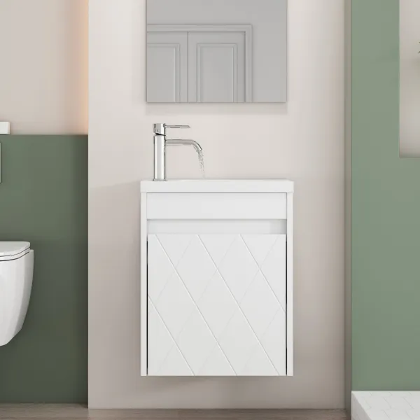 Závesná skrinka s umývadlom Houseland Mavon 40 cm biela