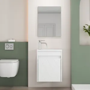 Závesná skrinka s umývadlom Houseland Mavon 40 cm biela