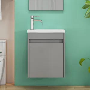 Závesná skrinka s umývadlom Houseland Zendi 40 cm sivá