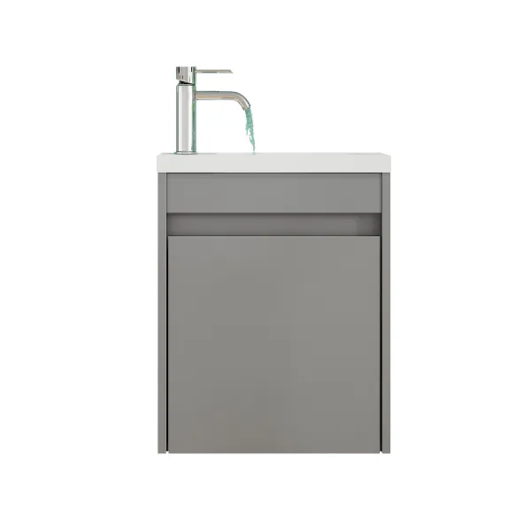 Závesná skrinka s umývadlom Houseland Zendi 40 cm sivá