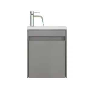 Závesná skrinka s umývadlom Houseland Zendi 40 cm sivá