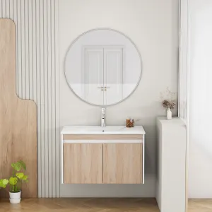 Závesná skrinka pod umývadlo Houseland Morvia 80 cm dub/biela
