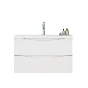 Závesná skrinka pod umývadlo Houseland Nirela 80 cm biela